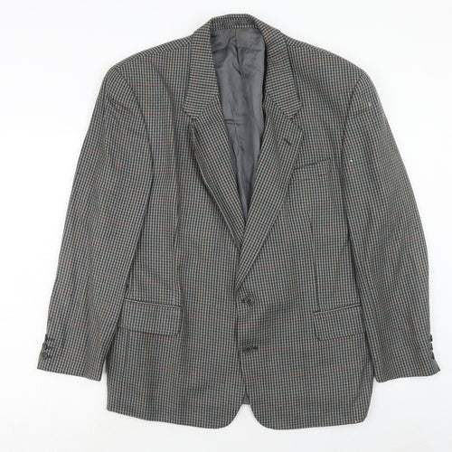 Burton Mens Grey Geometric Wool Jacket Suit Jacket Size 42 Regular