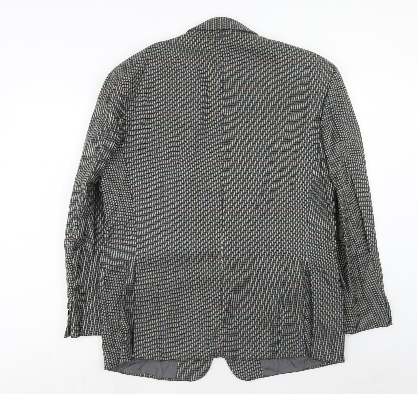 Burton Mens Grey Geometric Wool Jacket Suit Jacket Size 42 Regular
