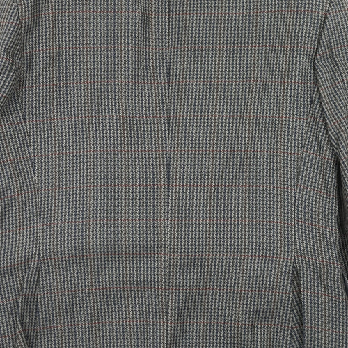 Burton Mens Grey Geometric Wool Jacket Suit Jacket Size 42 Regular