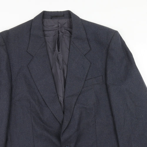 BHS Mens Blue Wool Jacket Suit Jacket Size 42 Regular