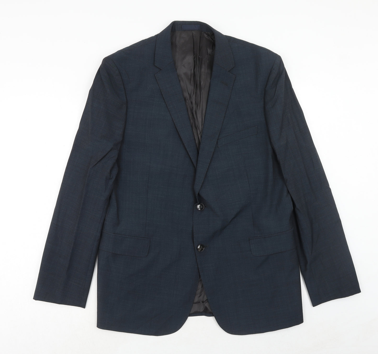 John Lewis Mens Blue Wool Jacket Suit Jacket Size 44 Regular
