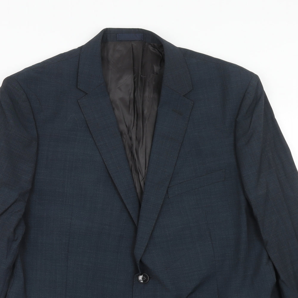 John Lewis Mens Blue Wool Jacket Suit Jacket Size 44 Regular