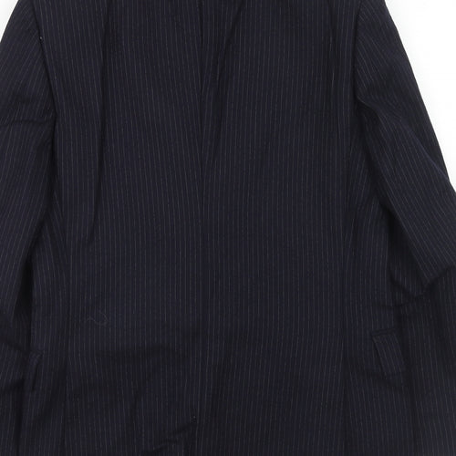 BHS Mens Blue Striped Wool Jacket Suit Jacket Size 36 Regular