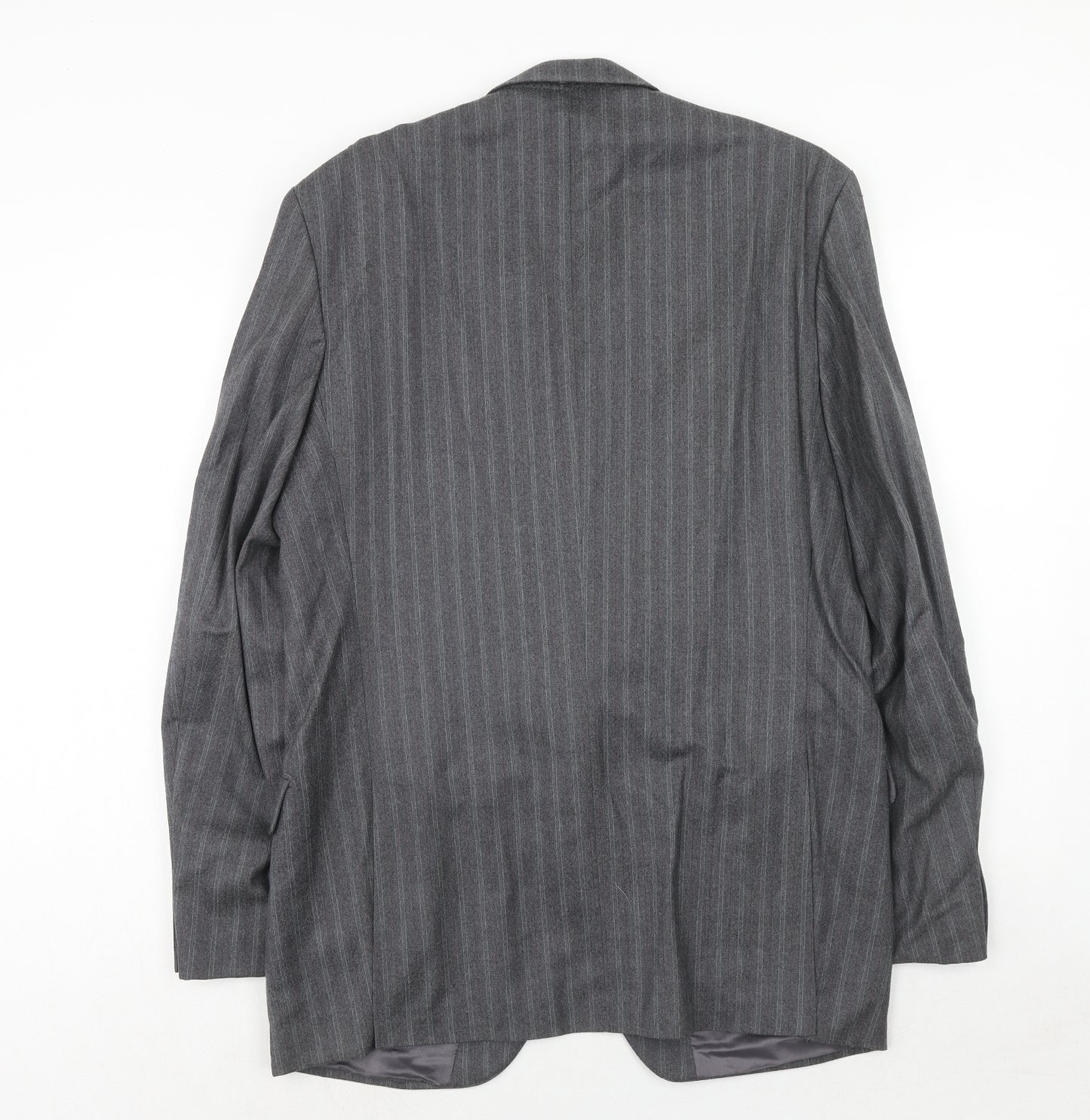 The Level Mens Grey Striped Wool Jacket Suit Jacket Size 42 Regular