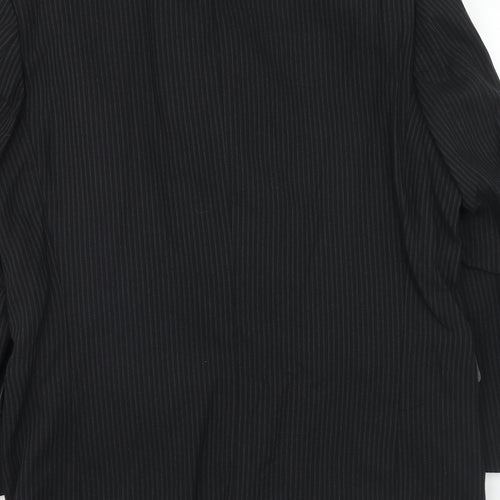 River Island Mens Black Striped Wool Jacket Suit Jacket Size 42 Regular