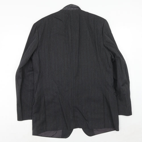 St.Michael Mens Grey Striped Wool Jacket Suit Jacket Size 42 Regular