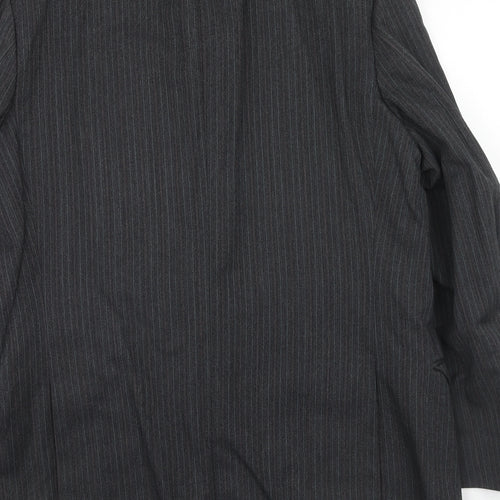 St.Michael Mens Grey Striped Wool Jacket Suit Jacket Size 42 Regular