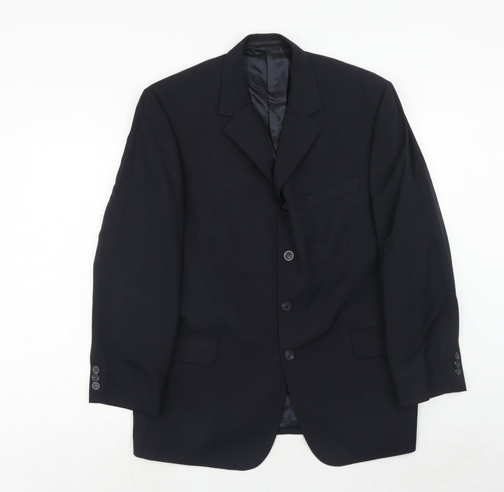 Tom english Mens Blue Polyester Jacket Suit Jacket Size 42 Regular