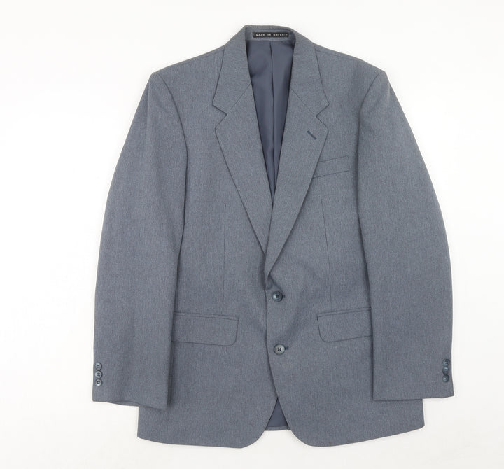 Greenwoods Mens Blue Polyester Jacket Suit Jacket Size 40 Regular