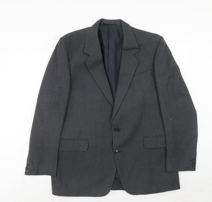 Hornes Mens Grey Wool Jacket Suit Jacket Size 40 Regular