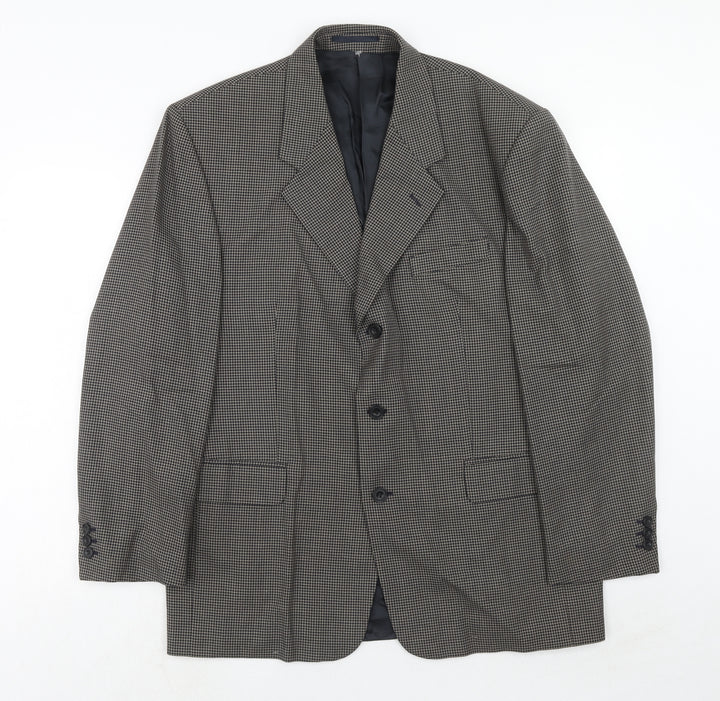 Principles Mens Brown Geometric Polyester Jacket Suit Jacket Size 42 Regular