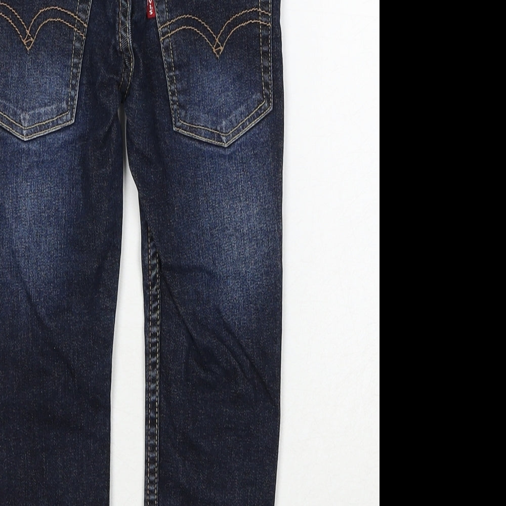 Levi's Boys Blue Cotton Straight Jeans Size 4 Years Slim Zip