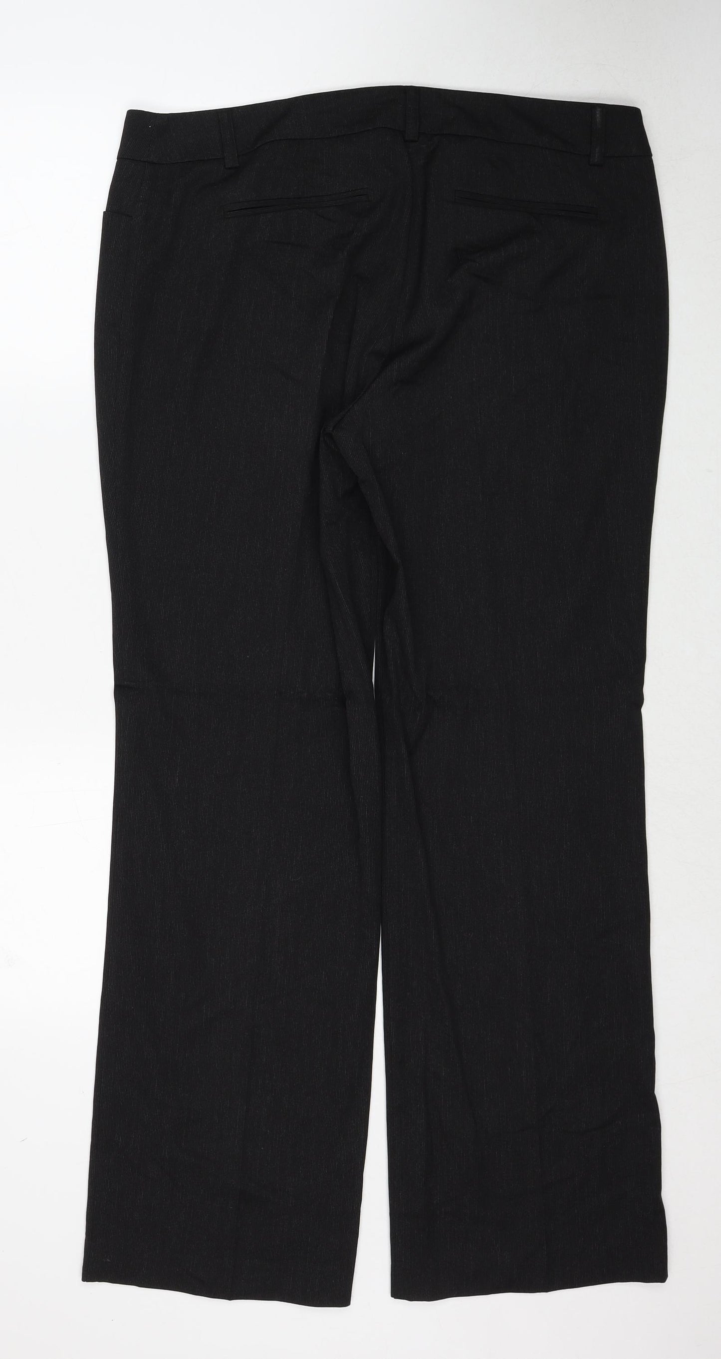 s.Oliver Womens Black Polyester Dress Pants Trousers Size 18 Regular Zip