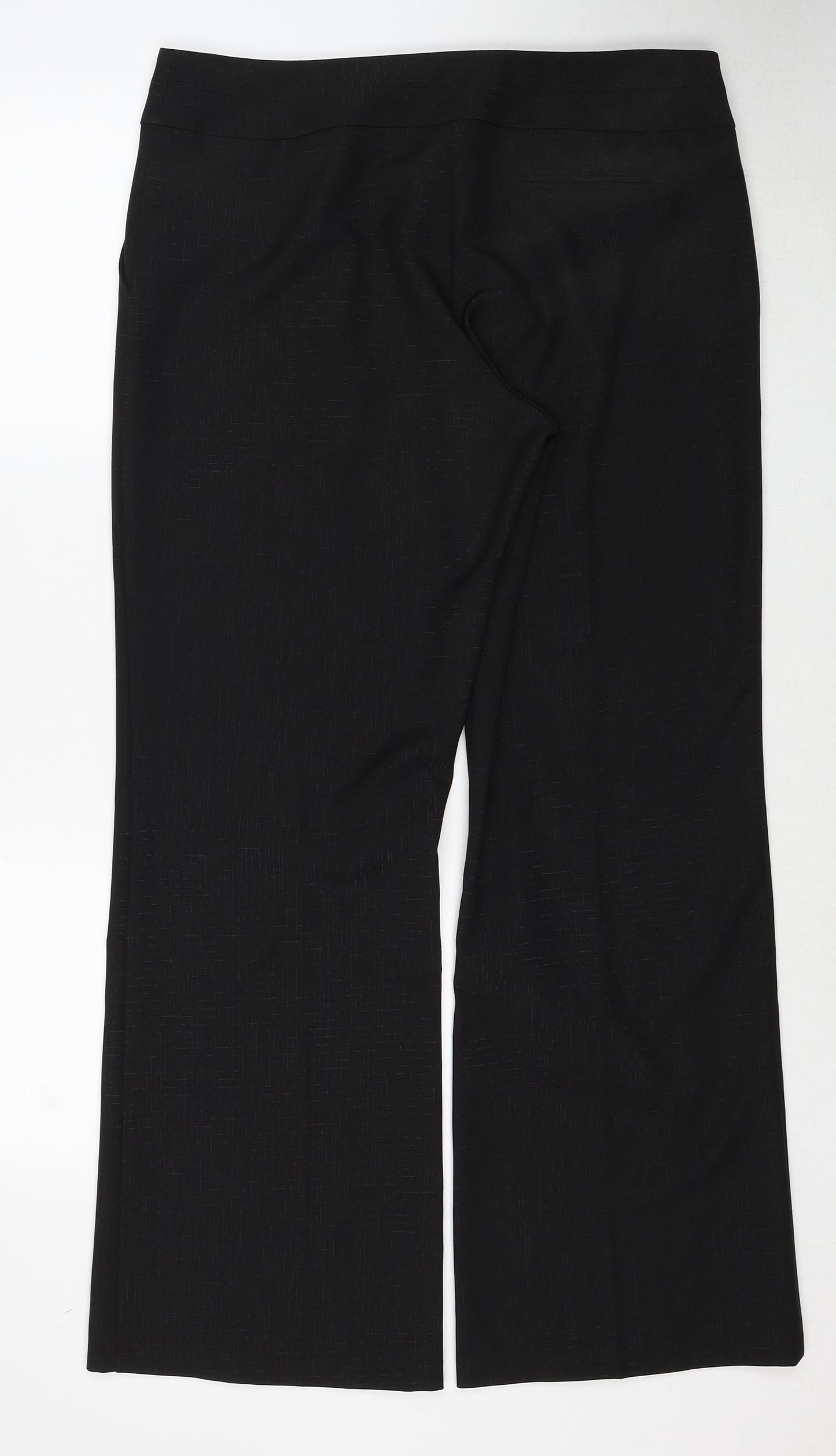 M&Co Womens Black Polyester Dress Pants Trousers Size 14 Regular Zip