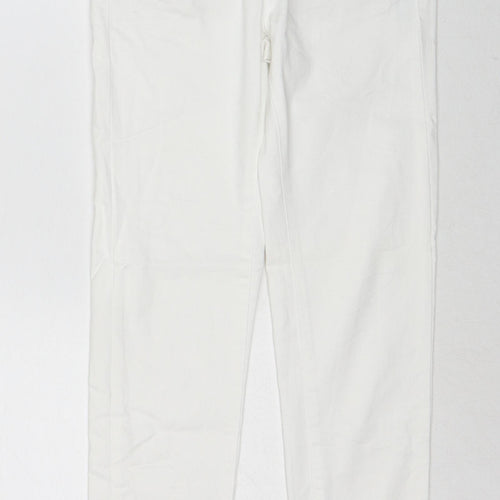 ORSAY Womens White Cotton Straight Jeans Size 6 Regular Zip