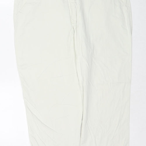 Bianca Womens Ivory Polyester Cropped Trousers Size 18 Regular Zip