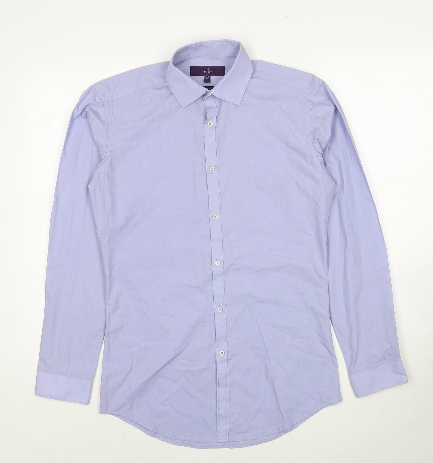 NEXT Mens Blue Polyester Dress Shirt Size 14.5 Collared Button