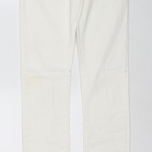 Nougat Womens Ivory Cotton Straight Jeans Size 27 in Regular Zip