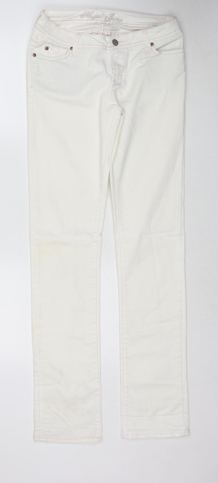 Nougat Womens Ivory Cotton Straight Jeans Size 27 in Regular Zip