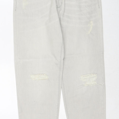 Waven Womens Grey Cotton Mom Jeans Size 8 Regular Zip