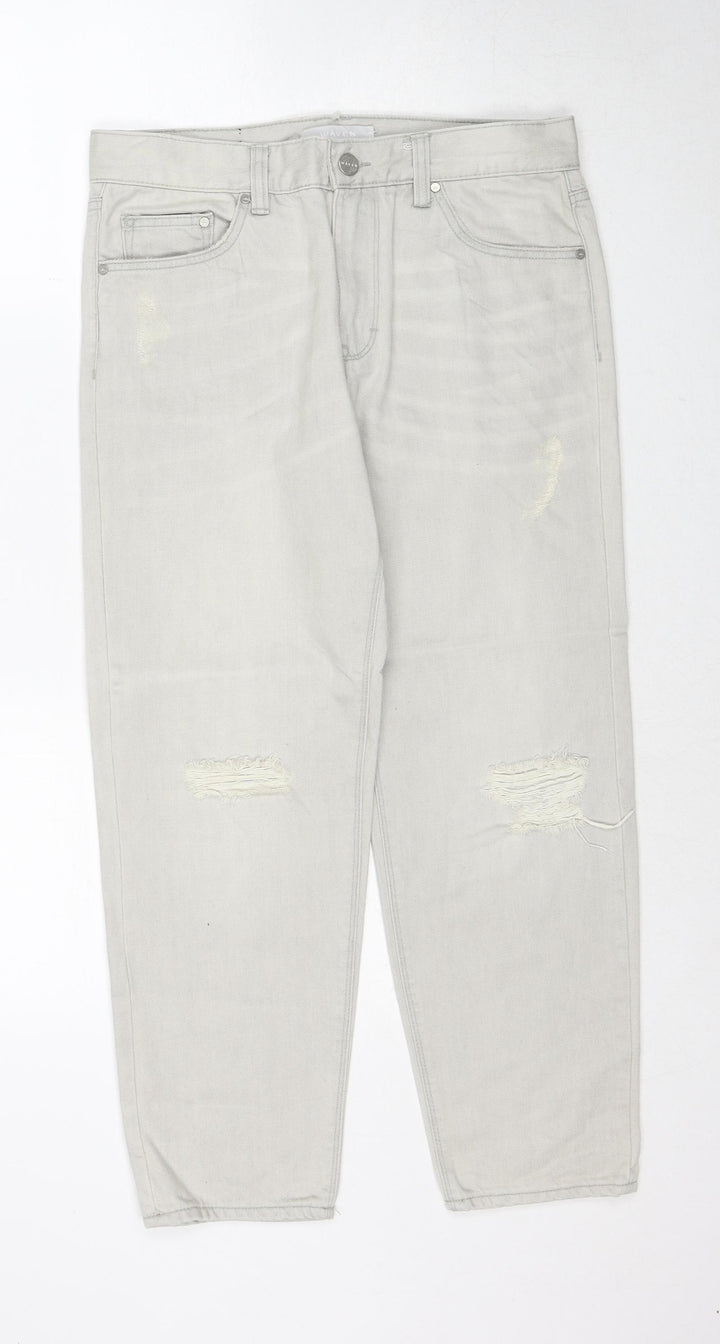 Waven Womens Grey Cotton Mom Jeans Size 8 Regular Zip