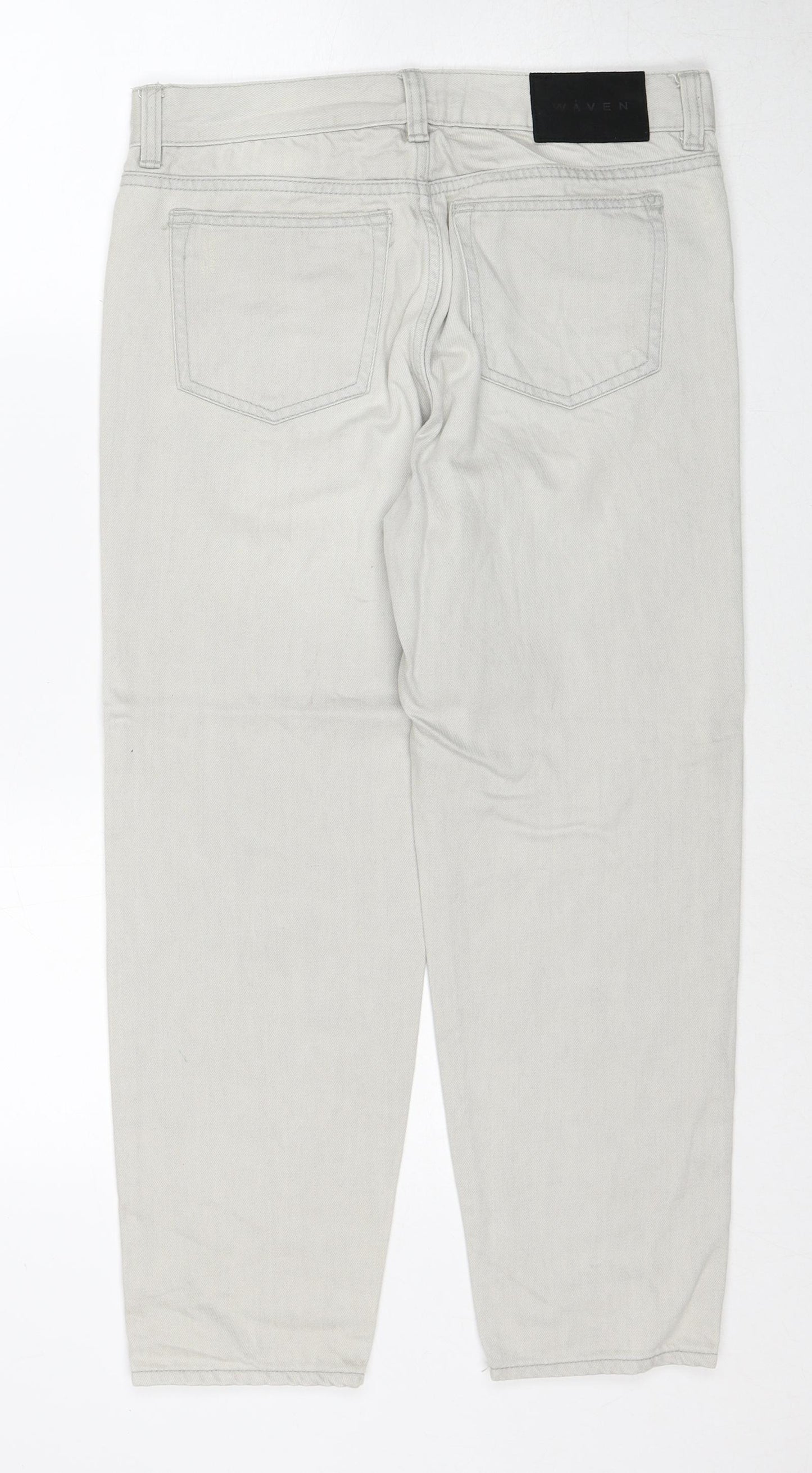 Waven Womens Grey Cotton Mom Jeans Size 8 Regular Zip