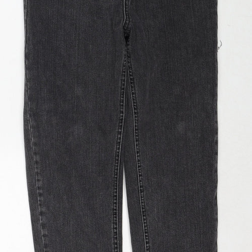 ASOS Womens Black Cotton Straight Jeans Size 28 in L32 in Regular Zip