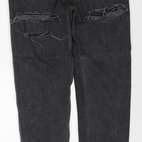 ASOS Womens Black Cotton Straight Jeans Size 28 in L32 in Regular Zip