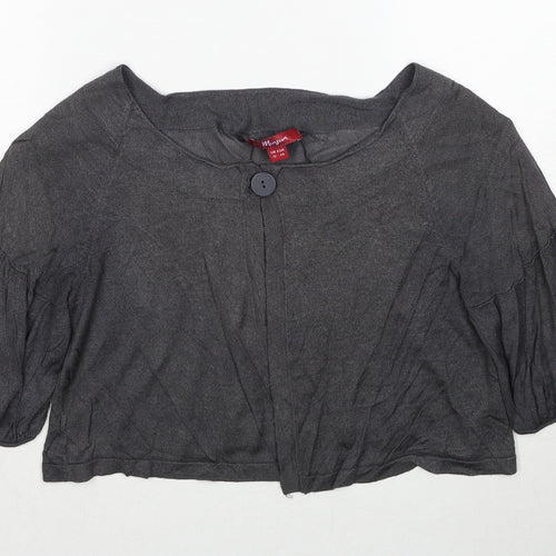 Monsoon Womens Grey Boat Neck Viscose Cardigan Jumper Size 12