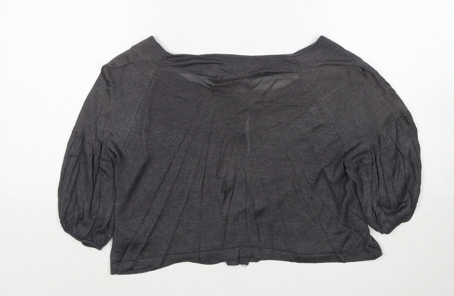 Monsoon Womens Grey Boat Neck Viscose Cardigan Jumper Size 12