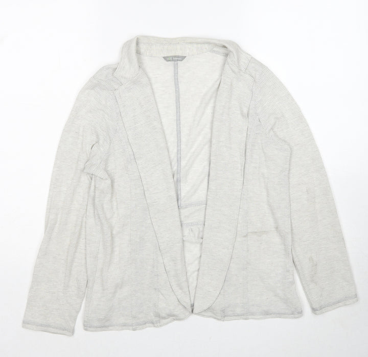 Marks and Spencer Womens Grey V-Neck Viscose Cardigan Jumper Size 16