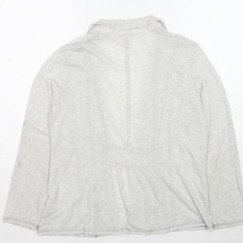 Marks and Spencer Womens Grey V-Neck Viscose Cardigan Jumper Size 16