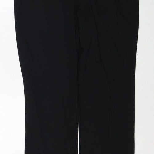 Marks and Spencer Womens Black Viscose Trousers Size 12 Regular
