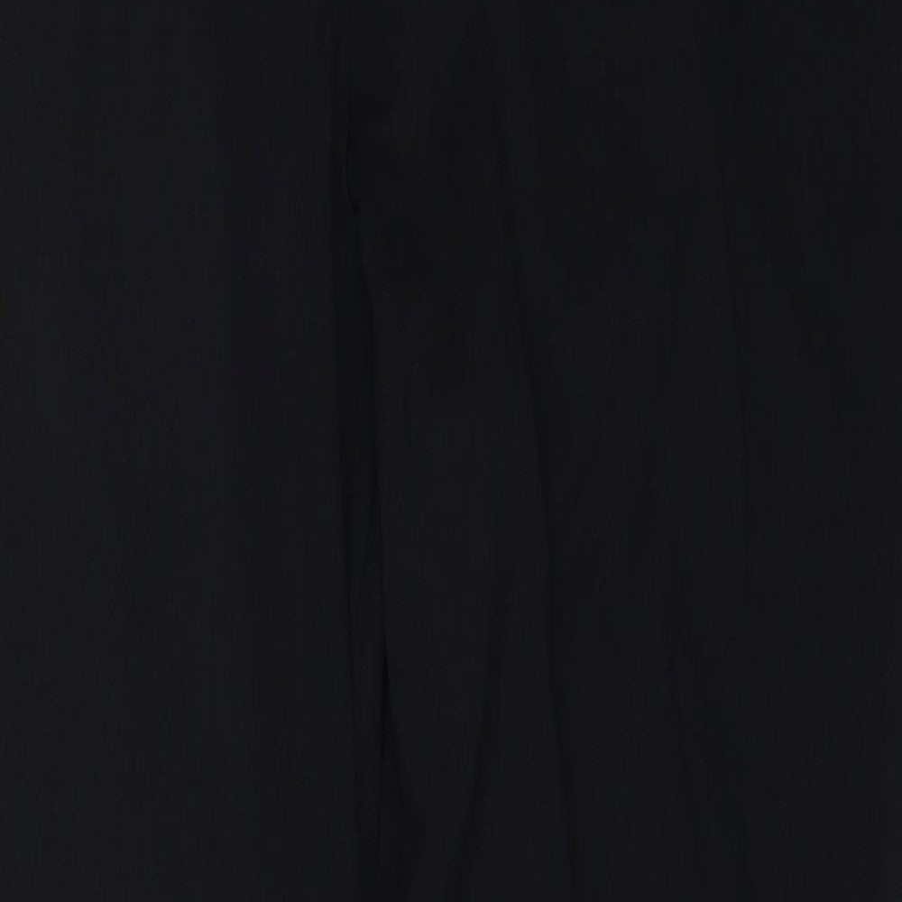 Marks and Spencer Womens Black Viscose Trousers Size 12 Regular