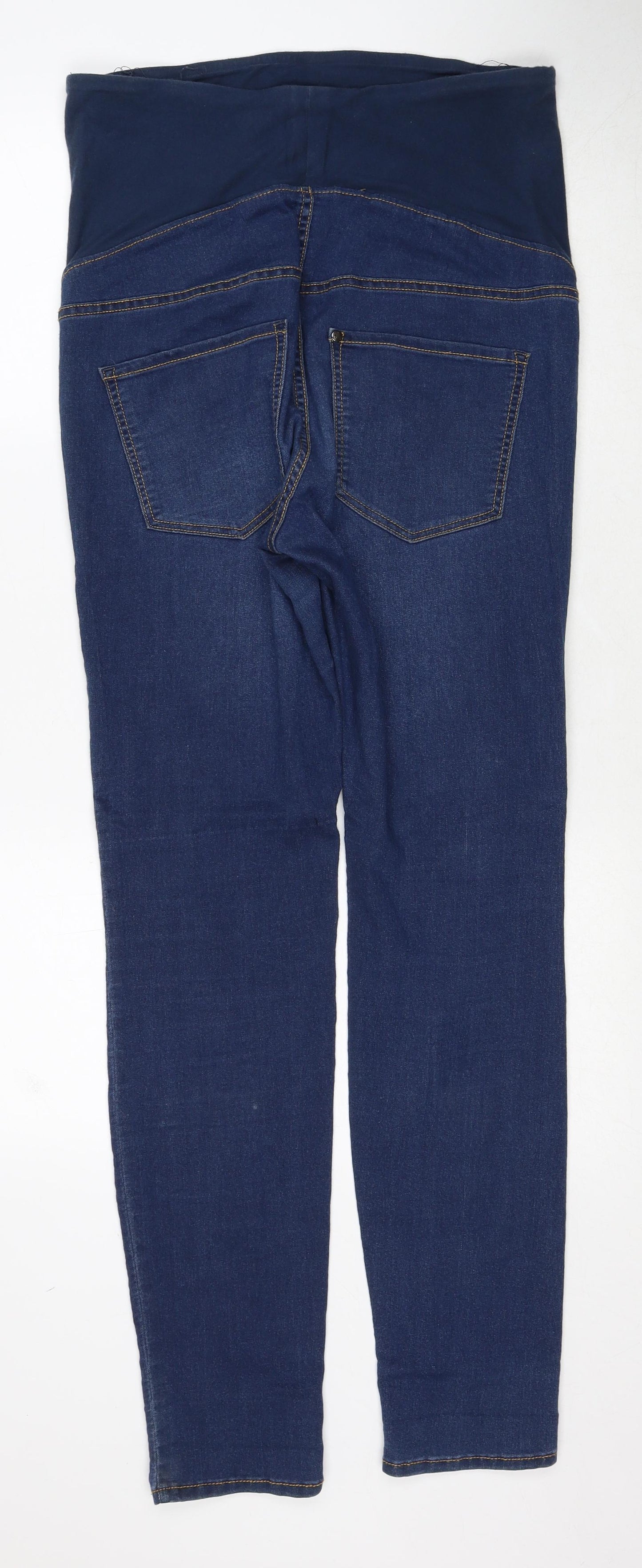 H&M Womens Blue Cotton Straight Jeans Size 14 Regular