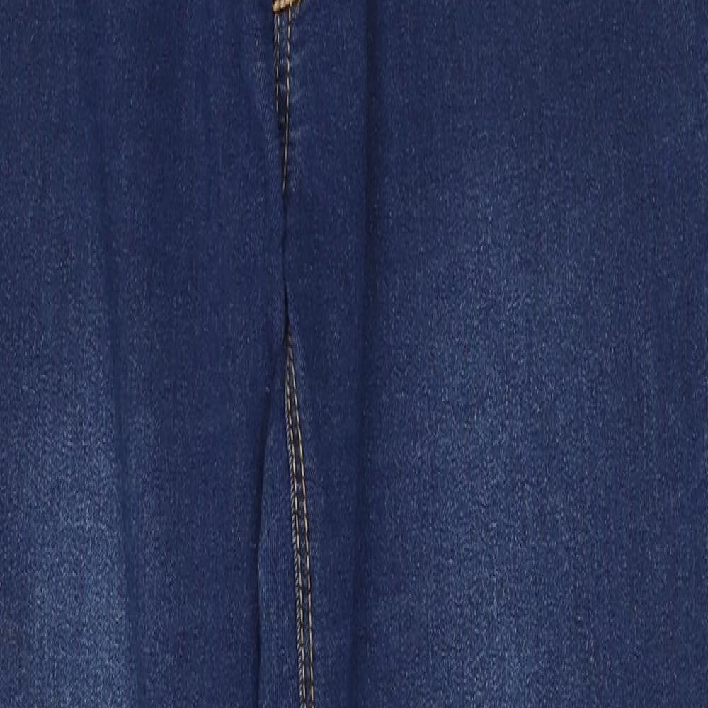 H&M Womens Blue Cotton Straight Jeans Size 14 Regular