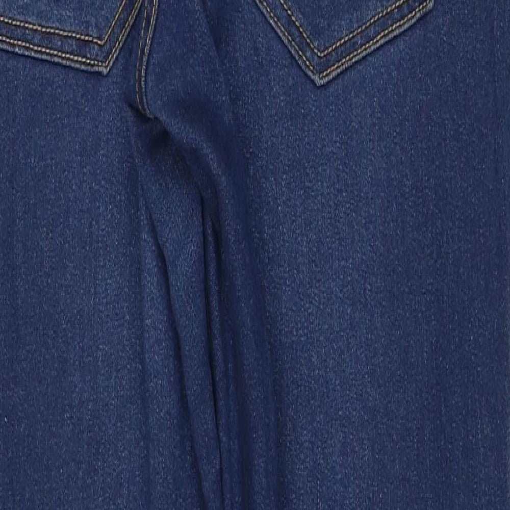 H&M Womens Blue Cotton Straight Jeans Size 14 Regular