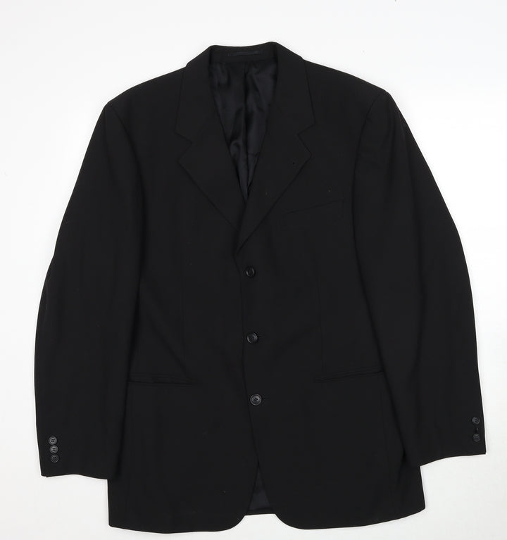 Copperstone Mens Black Polyester Jacket Suit Jacket Size 40 Regular