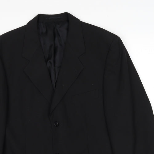 Copperstone Mens Black Polyester Jacket Suit Jacket Size 40 Regular
