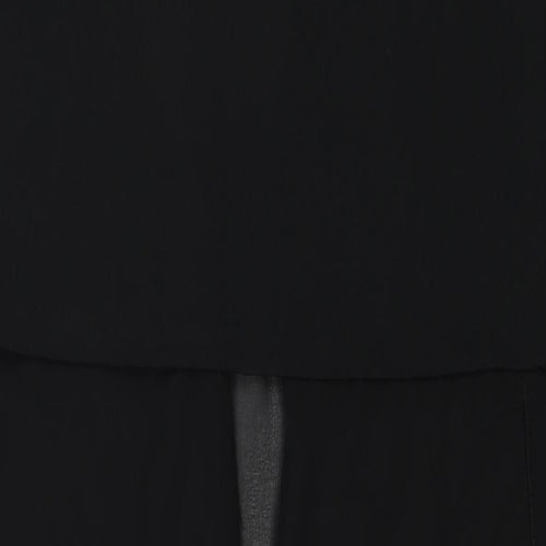 Boohoo Womens Black Polyester Basic Blouse Size M V-Neck