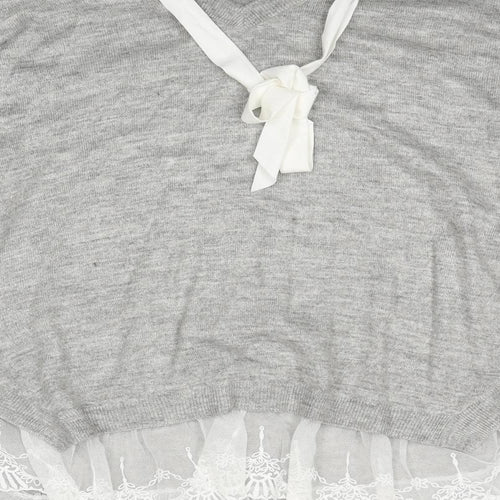 Divided by H&M Womens Grey Round Neck Acrylic Pullover Jumper Size 2XL - Shirt Insert