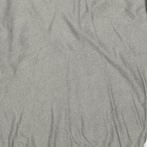 Topshop Womens Grey V-Neck Viscose Pullover Jumper Size 10