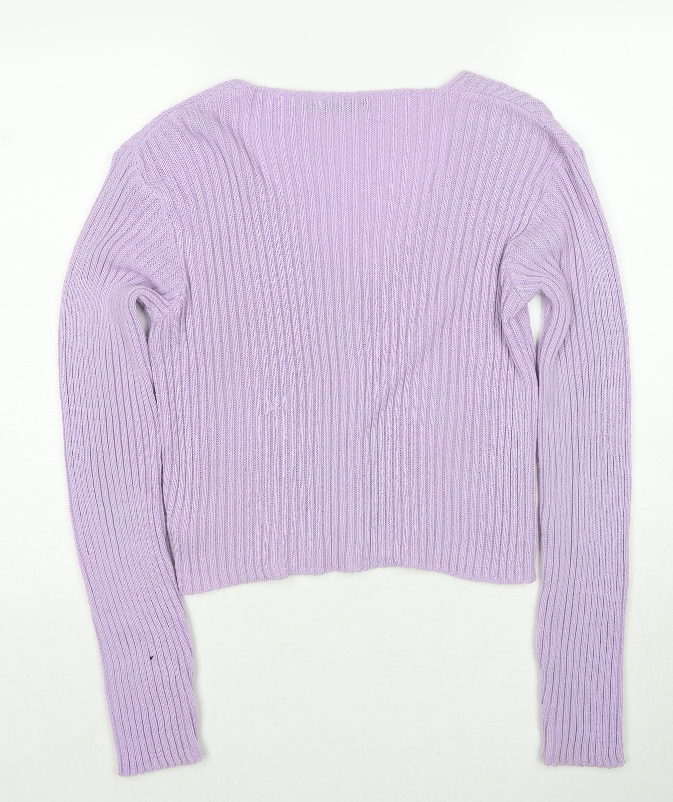 PRETTYLITTLETHING Womens Purple V-Neck Acrylic Cardigan Jumper Size L