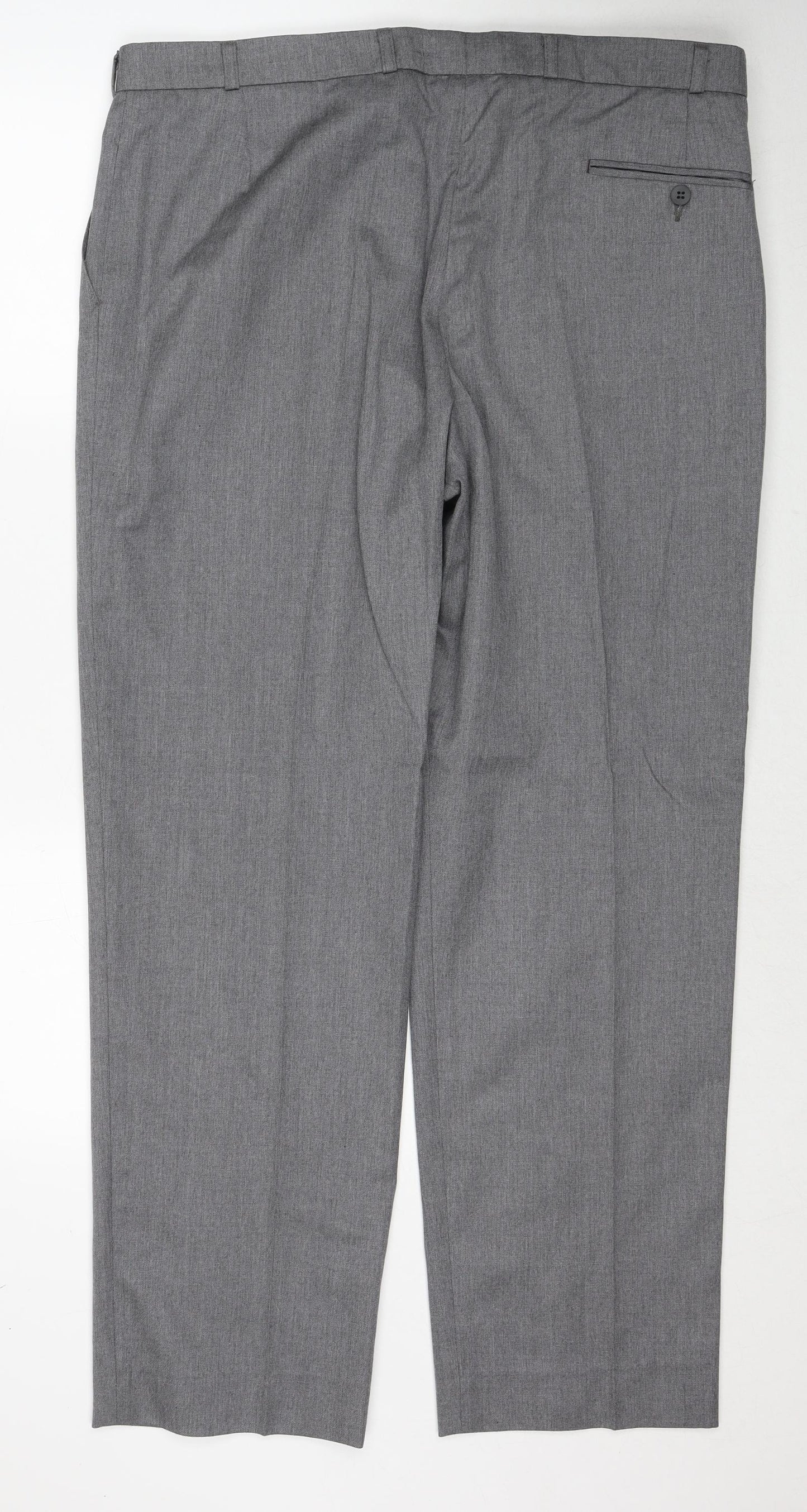 GreenWoods Mens Grey Polyester Dress Pants Trousers Size 40 in Regular Button