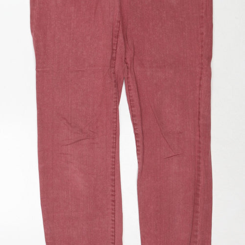 EDC Womens Pink Cotton Straight Jeans Size 12 Regular Zip