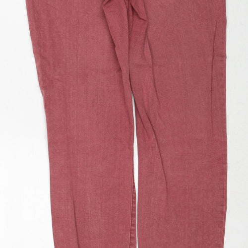 EDC Womens Pink Cotton Straight Jeans Size 12 Regular Zip