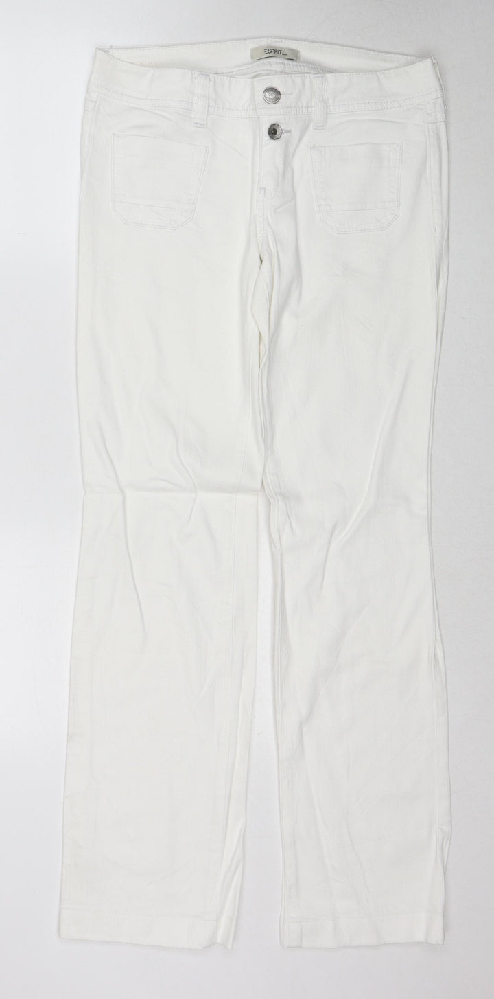 Esprit Womens White Cotton Straight Jeans Size 29 in L32 in Regular Zip