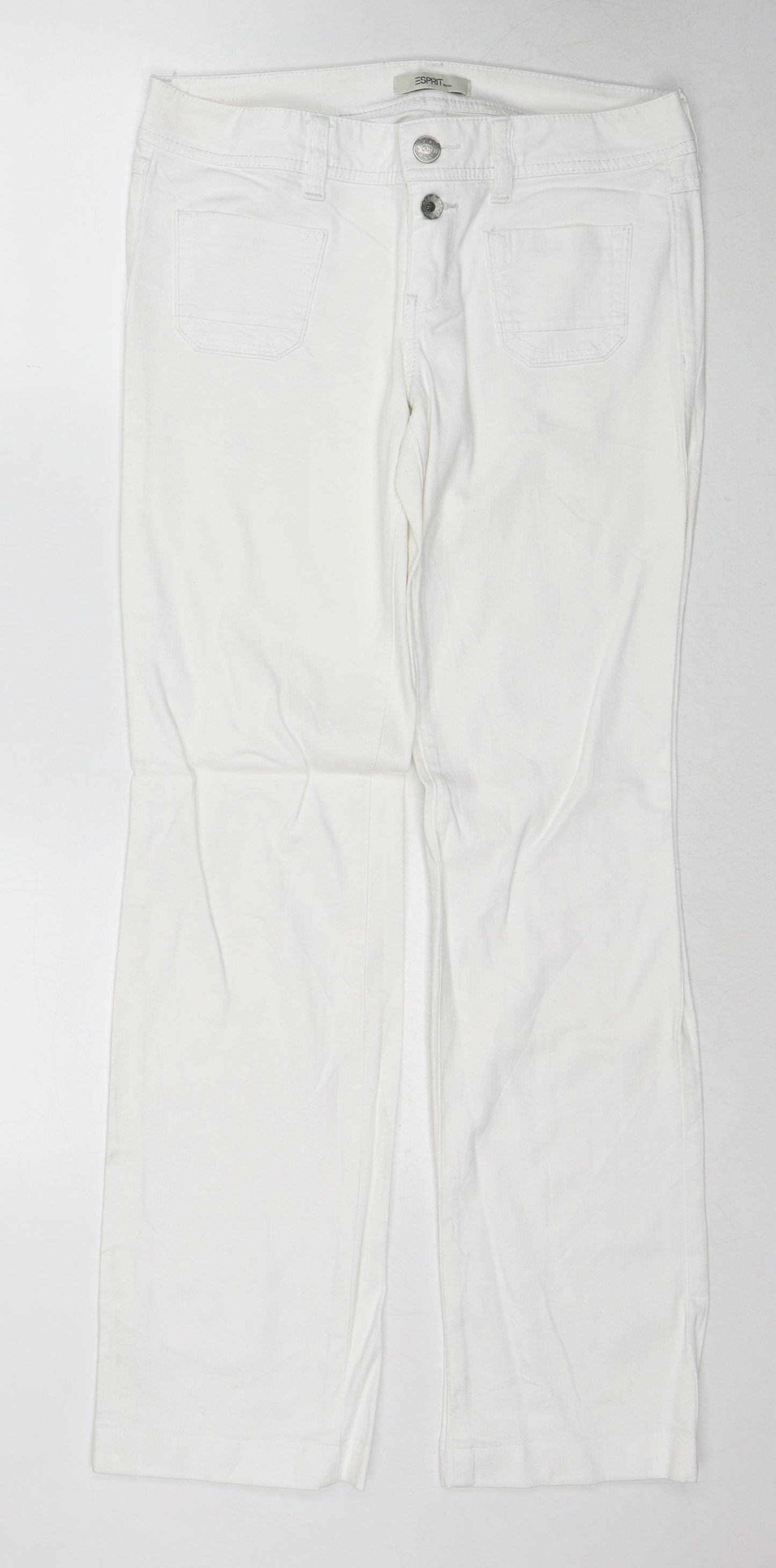 Esprit Womens White Cotton Straight Jeans Size 29 in L32 in Regular Zip
