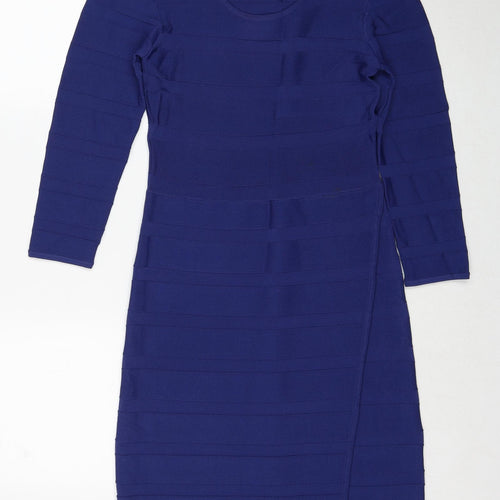 Great Plains Womens Blue Viscose A-Line Size S Round Neck Pullover