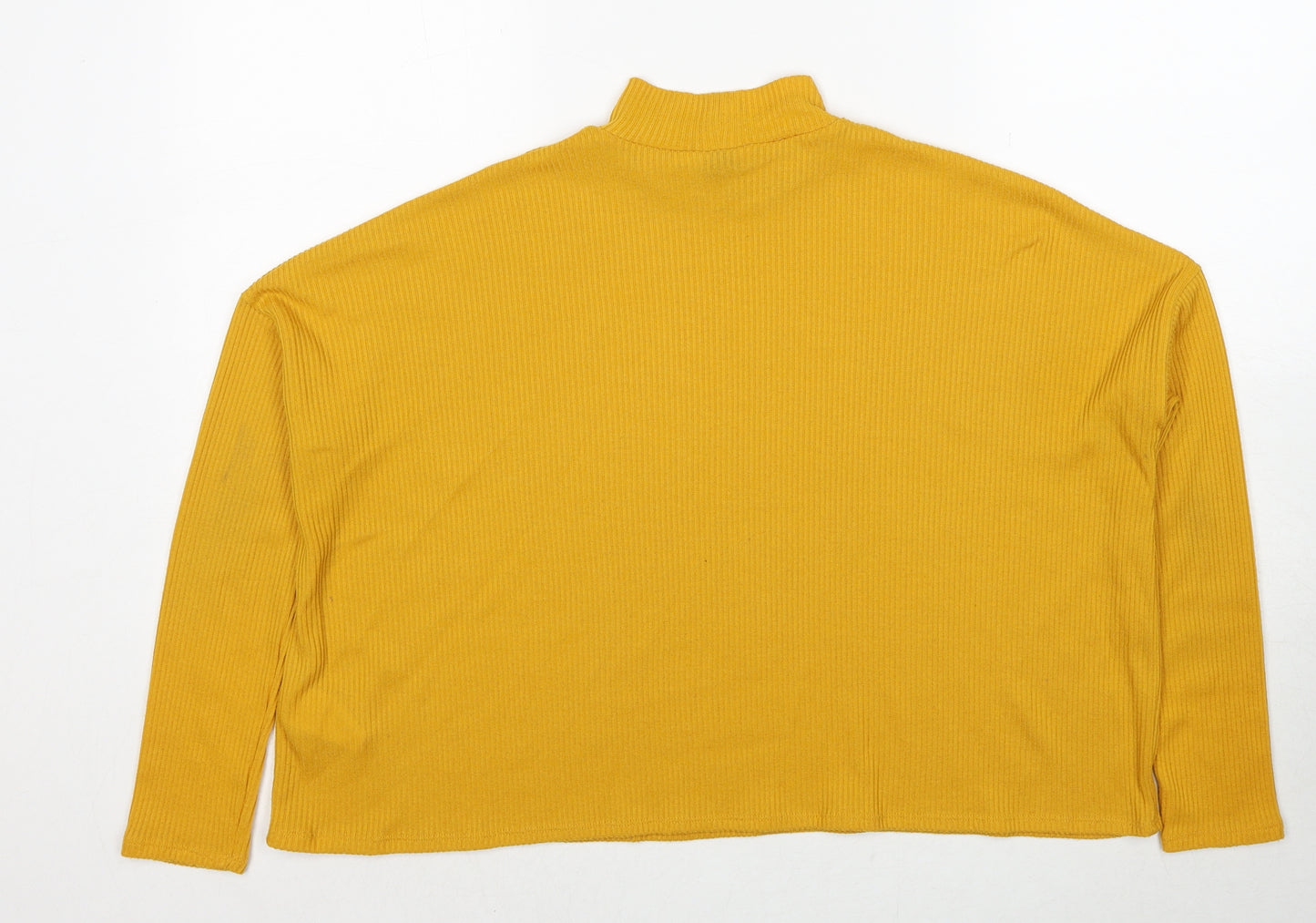 Divided by H&M Womens Yellow Mock Neck Polyester Pullover Jumper Size S